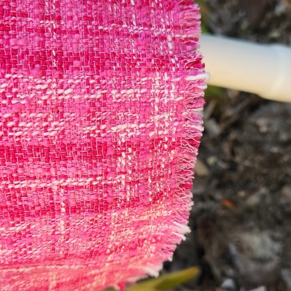 Zara Pink Plaid Tweed Button Down Long Sleeve Jacket Extra Small - Picture 4 of 8